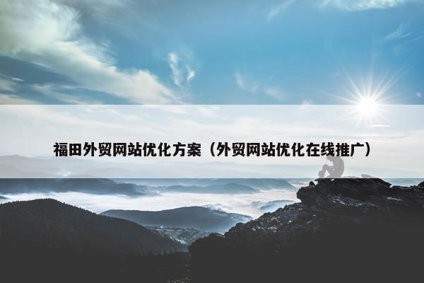 福田外贸网站优化方案（外贸网站优化在线推广）