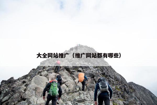 大全网站推广（推广网站都有哪些）