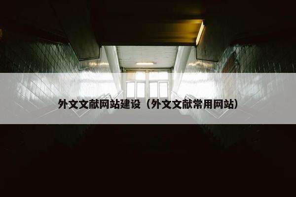 外文文献网站建设（外文文献常用网站）