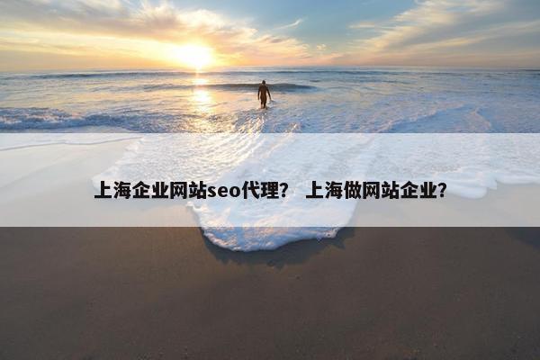 上海企业网站seo代理？ 上海做网站企业？