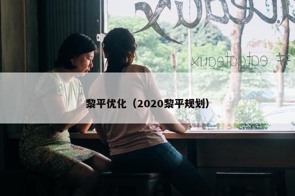黎平优化（2020黎平规划）