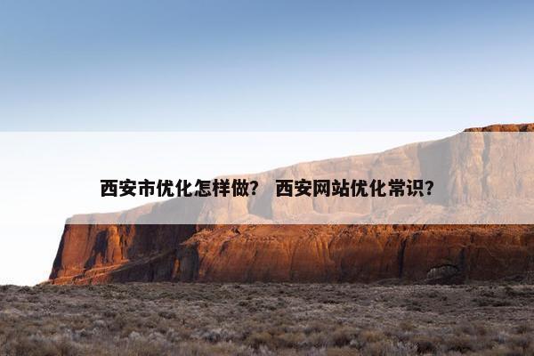 西安市优化怎样做？ 西安网站优化常识？