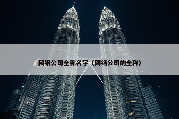 网络公司全称名字（网络公司的全称）