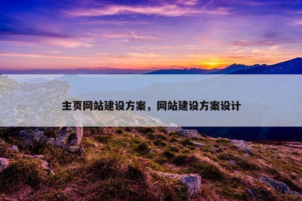 主页网站建设方案，网站建设方案设计