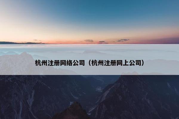 杭州注册网络公司（杭州注册网上公司）