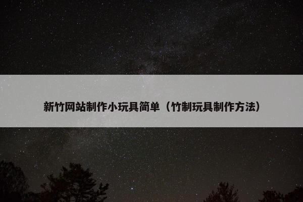 新竹网站制作小玩具简单（竹制玩具制作方法）