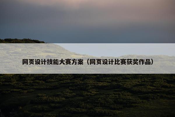 网页设计技能大赛方案（网页设计比赛获奖作品）