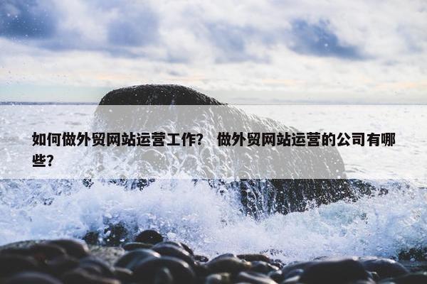 如何做外贸网站运营工作？ 做外贸网站运营的公司有哪些？