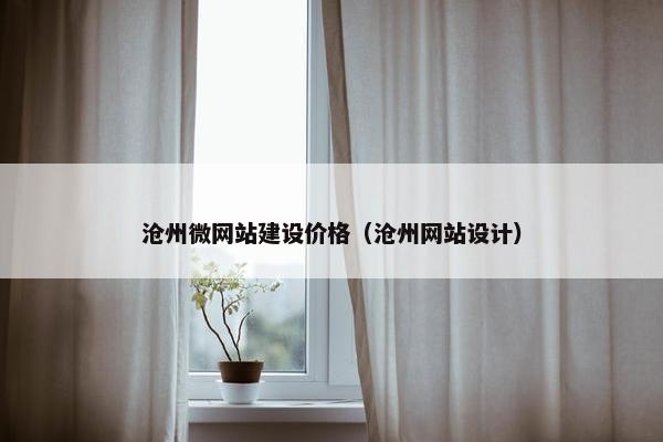沧州微网站建设价格（沧州网站设计）
