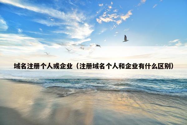 域名注册个人或企业（注册域名个人和企业有什么区别）