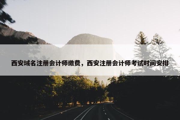 西安域名注册会计师缴费，西安注册会计师考试时间安排