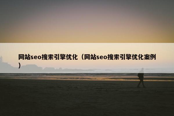 网站seo搜索引擎优化（网站seo搜索引擎优化案例）