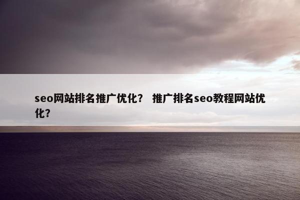 seo网站排名推广优化？ 推广排名seo教程网站优化？