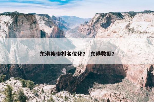东港搜索排名优化？ 东港数据？