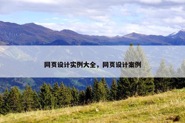 网页设计实例大全，网页设计案例