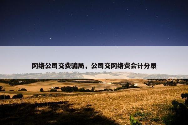 网络公司交费骗局，公司交网络费会计分录