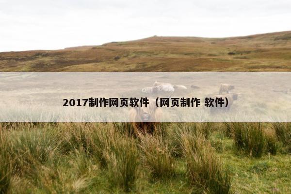 2017制作网页软件（网页制作 软件）