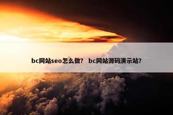 bc网站seo怎么做？ bc网站源码演示站？