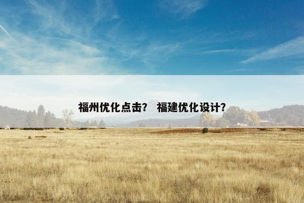福州优化点击？ 福建优化设计？