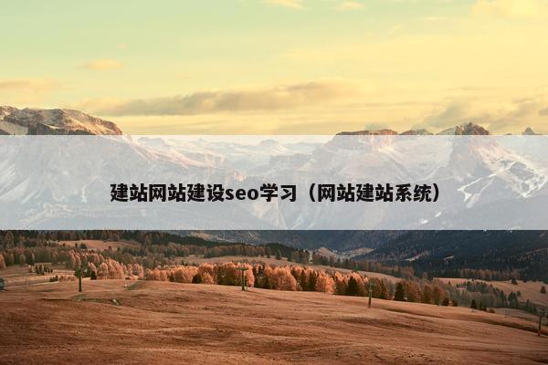 建站网站建设seo学习（网站建站系统）