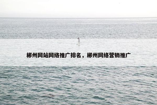 郴州网站网络推广排名，郴州网络营销推广
