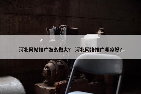 河北网站推广怎么做大？ 河北网络推广哪家好？