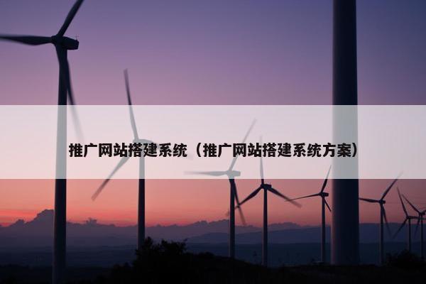 推广网站搭建系统（推广网站搭建系统方案）
