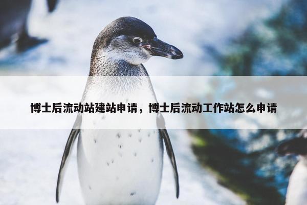 博士后流动站建站申请，博士后流动工作站怎么申请