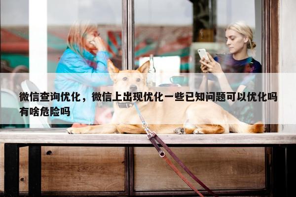 微信查询优化，微信上出现优化一些已知问题可以优化吗有啥危险吗