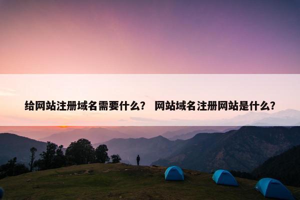 给网站注册域名需要什么？ 网站域名注册网站是什么？
