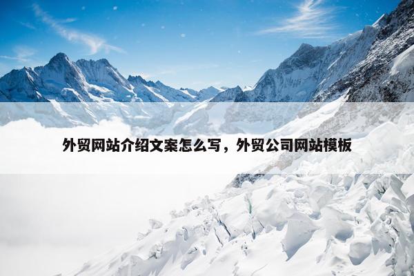 外贸网站介绍文案怎么写，外贸公司网站模板