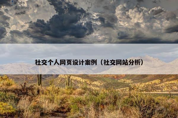 社交个人网页设计案例（社交网站分析）