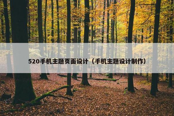 520手机主题页面设计（手机主题设计制作）