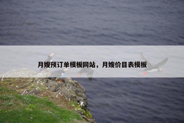 月嫂预订单模板网站，月嫂价目表模板