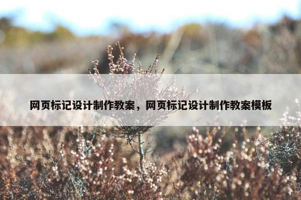 网页标记设计制作教案，网页标记设计制作教案模板