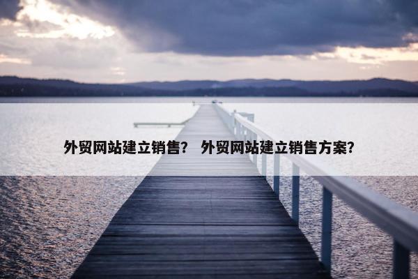 外贸网站建立销售？ 外贸网站建立销售方案？