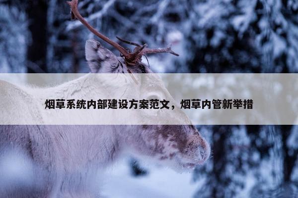 烟草系统内部建设方案范文，烟草内管新举措