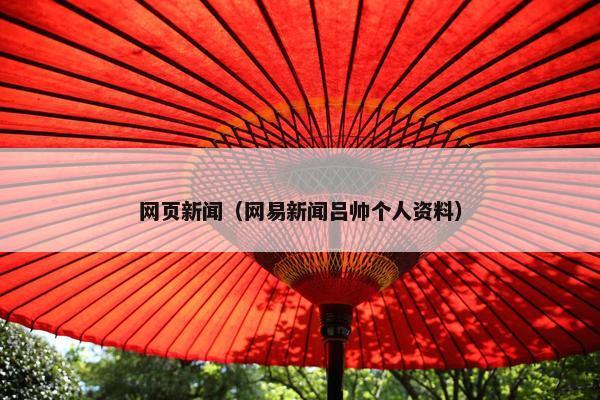 网页新闻（网易新闻吕帅个人资料）