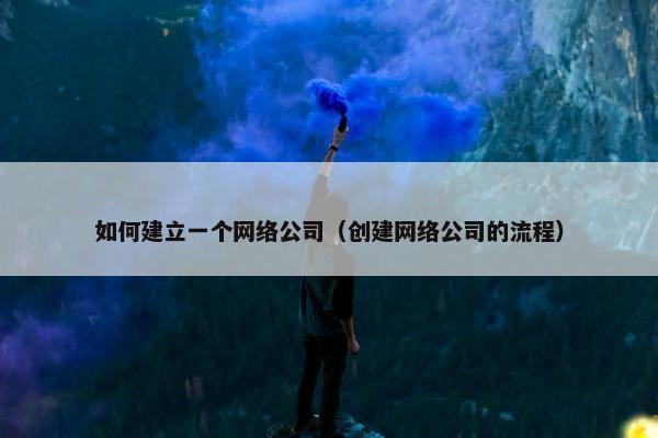 如何建立一个网络公司（创建网络公司的流程）
