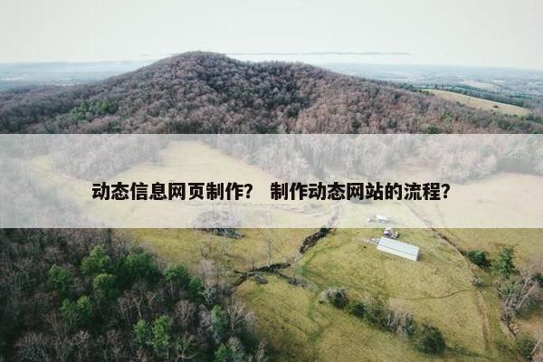 动态信息网页制作？ 制作动态网站的流程？