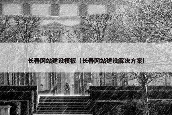 长春网站建设模板（长春网站建设解决方案）