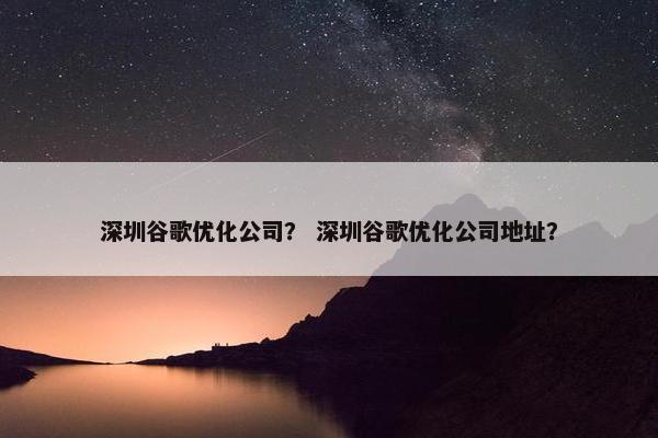 深圳谷歌优化公司？ 深圳谷歌优化公司地址？