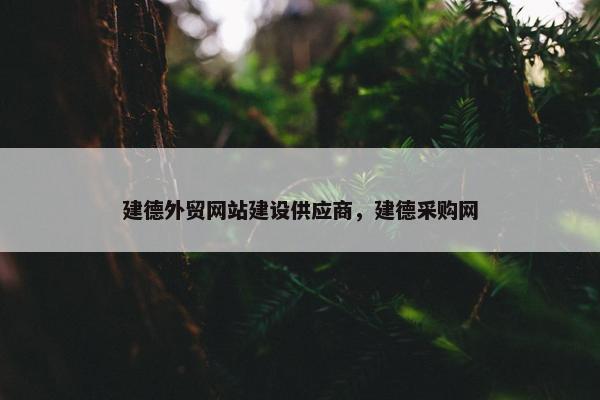 建德外贸网站建设供应商，建德采购网