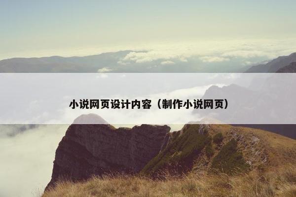小说网页设计内容（制作小说网页）