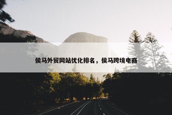 侯马外贸网站优化排名，侯马跨境电商