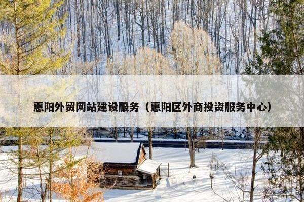 惠阳外贸网站建设服务（惠阳区外商投资服务中心）