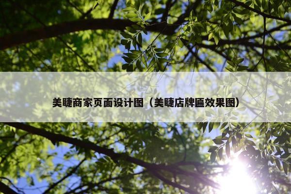 美睫商家页面设计图（美睫店牌匾效果图）