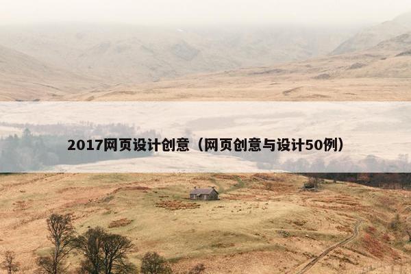 2017网页设计创意（网页创意与设计50例）