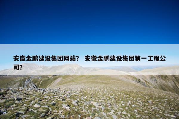 安徽金鹏建设集团网站？ 安徽金鹏建设集团第一工程公司？