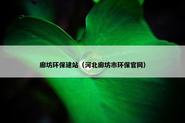 廊坊环保建站（河北廊坊市环保官网）